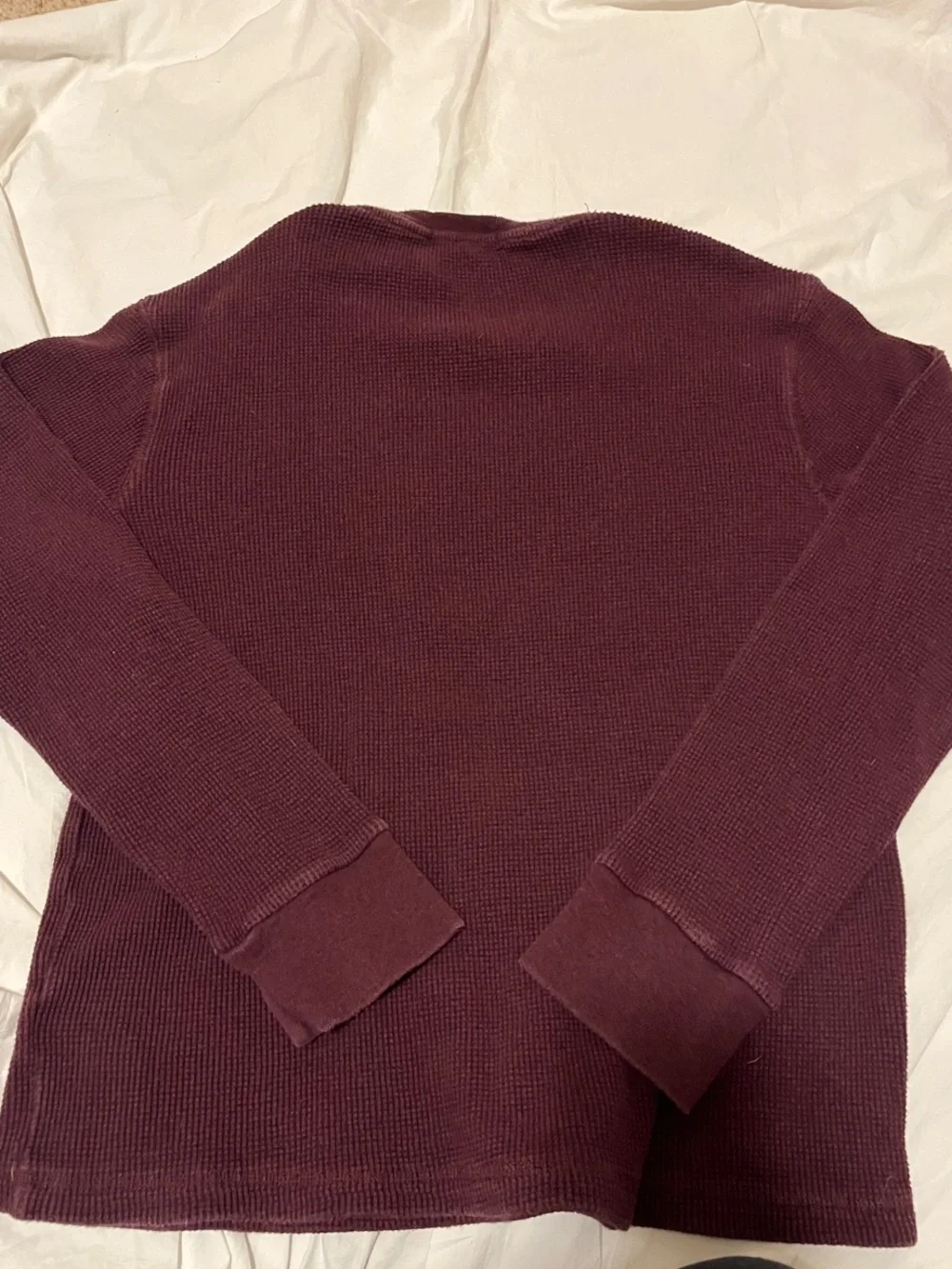 Polo by Ralph Lauren Men's Deep Burgundy Waffle Crewneck Sweater